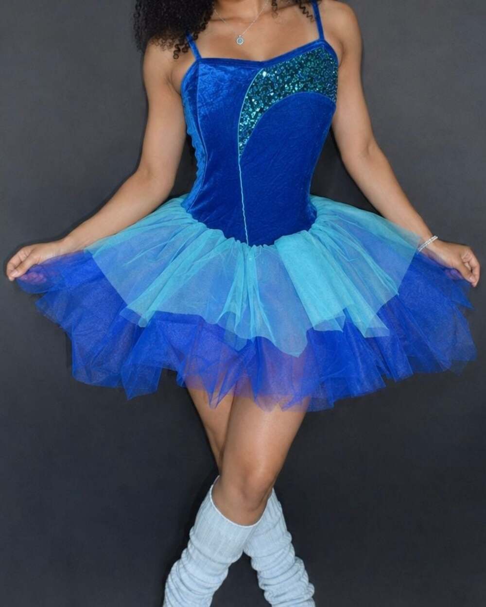 Curtain Call Royal Blue Velvet Sequin Tulle Tutu Dance Costume C367